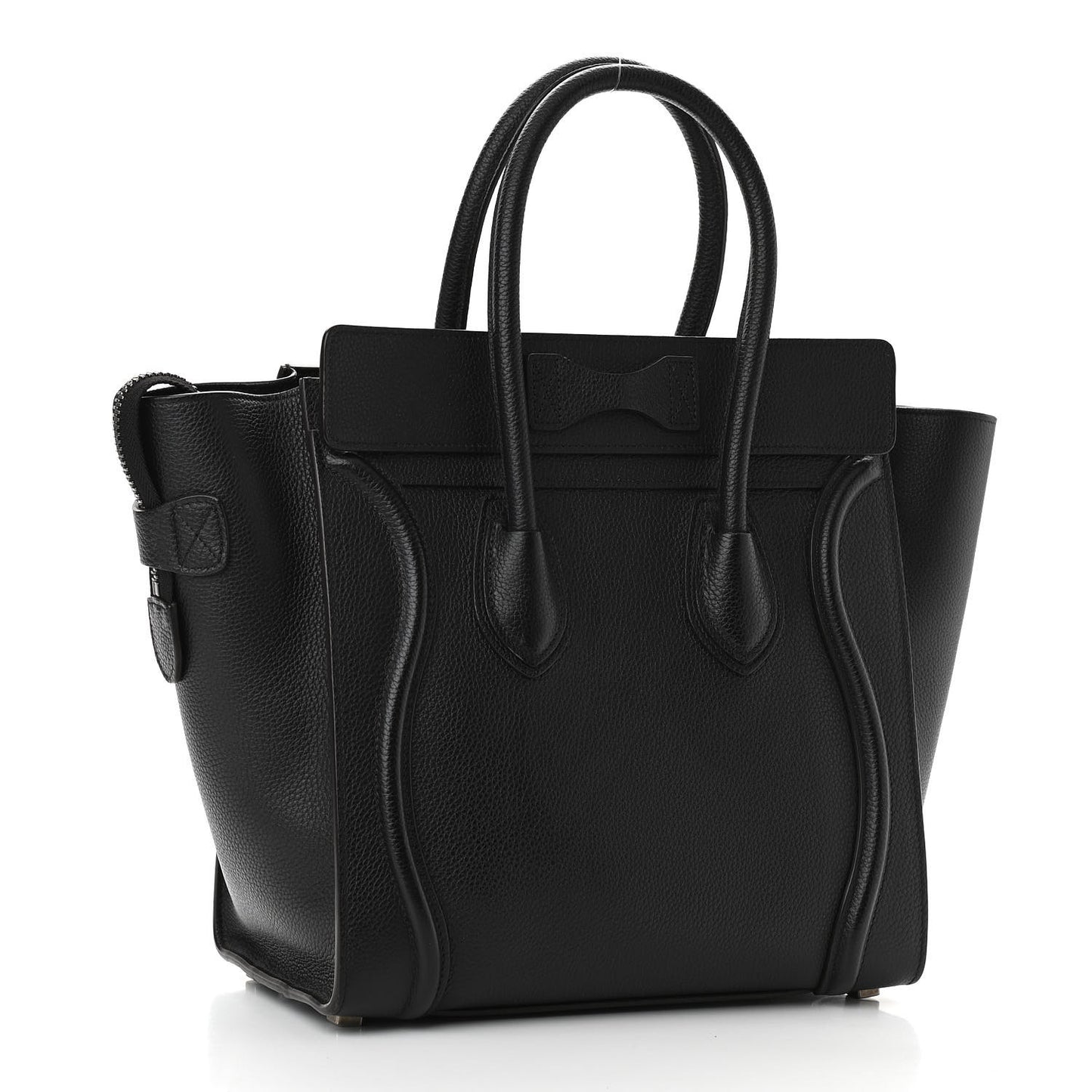 Drummed Calfskin Micro Luggage Black