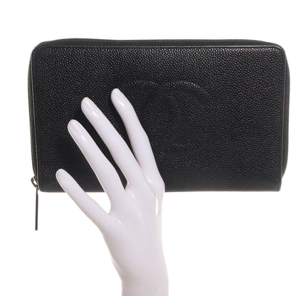 Chanel Caviar CC Timeless Large Zip Around Wallet Black 2 of 9
