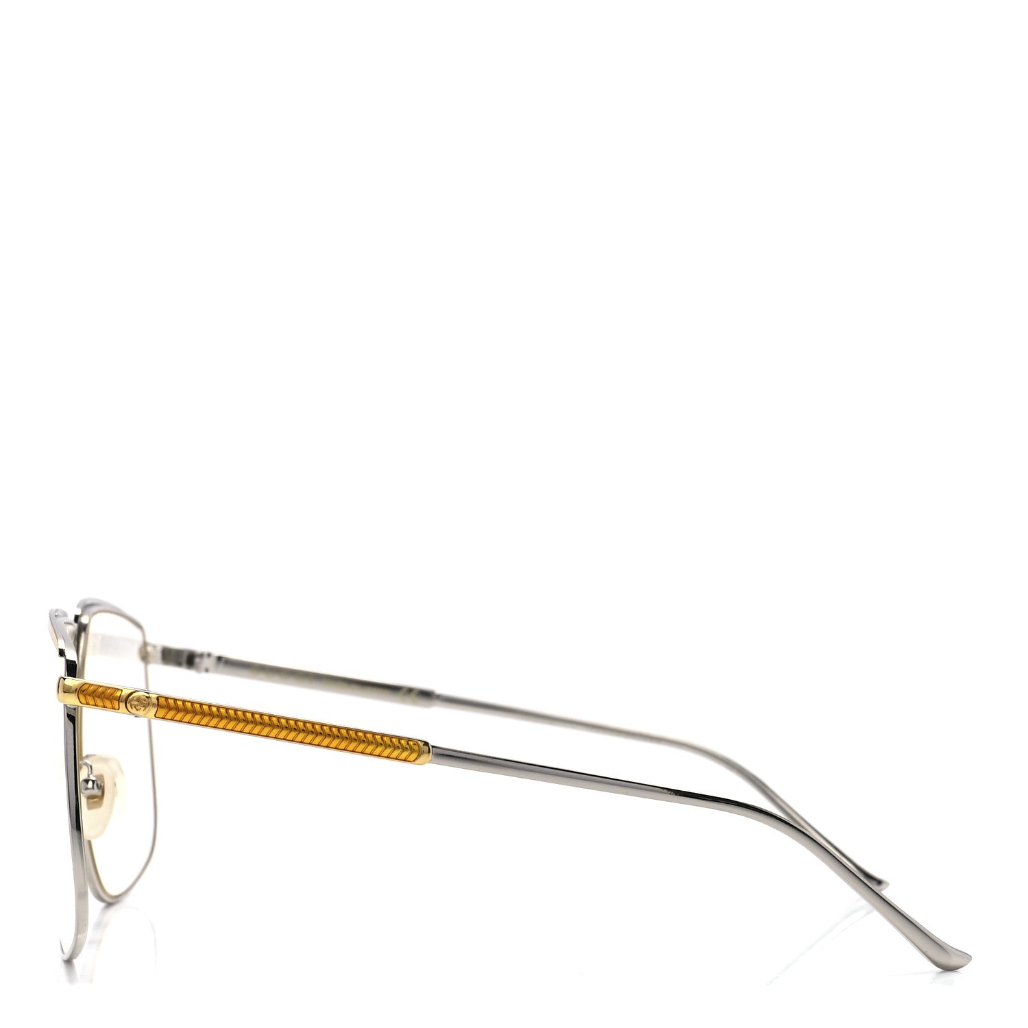 Gucci Metal Aviator Sunglasses GG0365S Silver Yellow 3 of 9