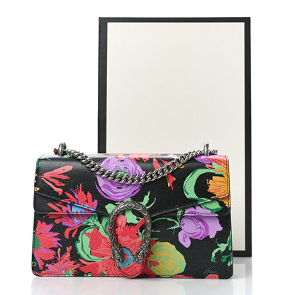 Gucci X KEN SCOTT New Shangai Calfskin Jenny Floral Print Small Dionysus Shoulder Bag Black Pink 11 of 11