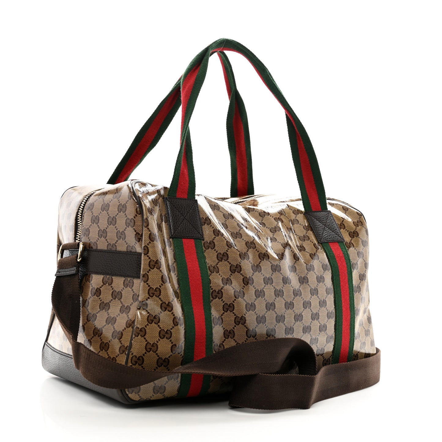 Crystal Monogram Web Large Carry On Duffle Bag Brown