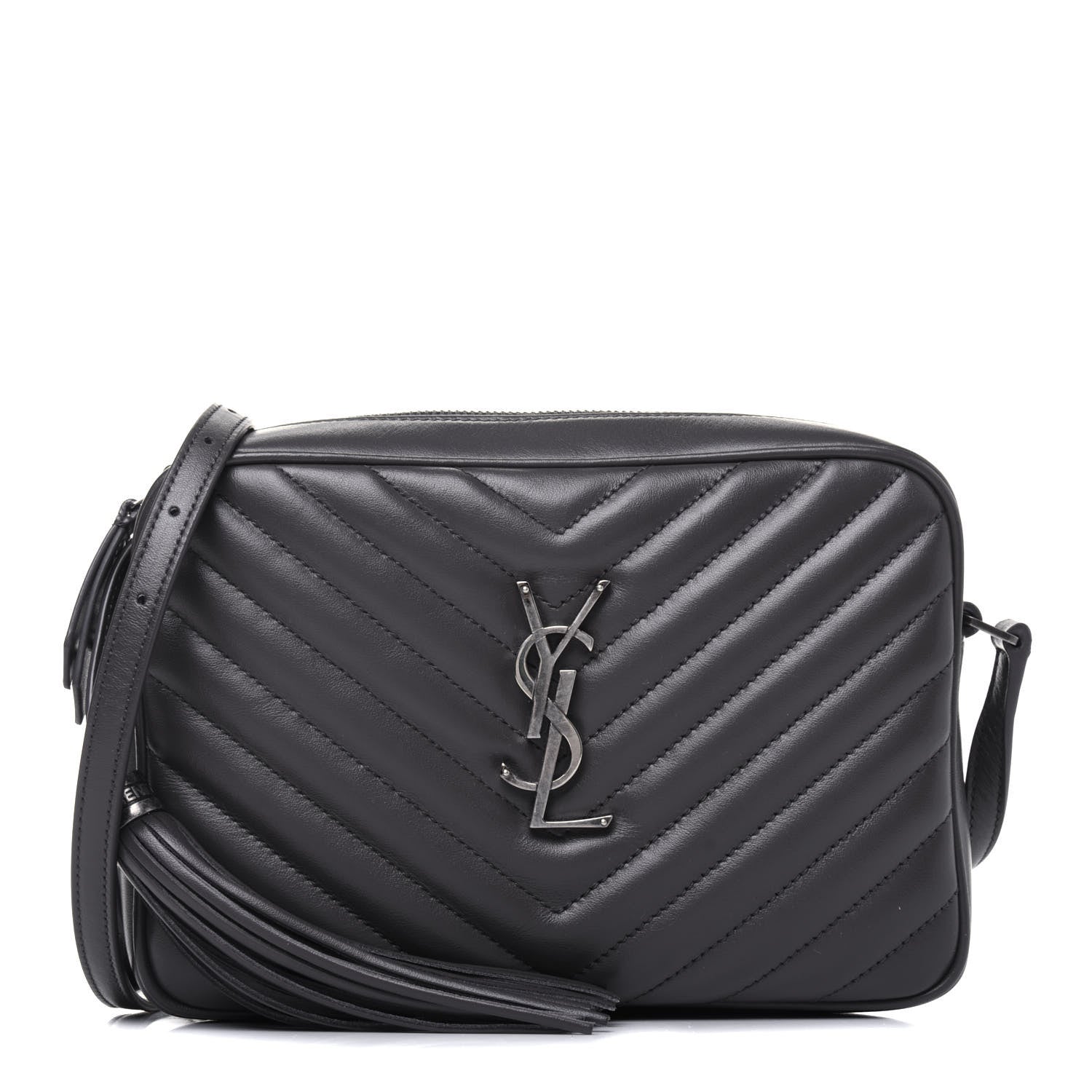 Saint Laurent Calfskin Matelasse Monogram Lou Camera Bag Asphalt 1 of 11