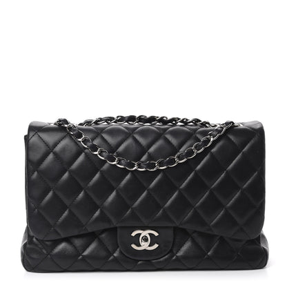 Chanel Lambskin Quilted Jumbo Single Flap Black 1 of 12