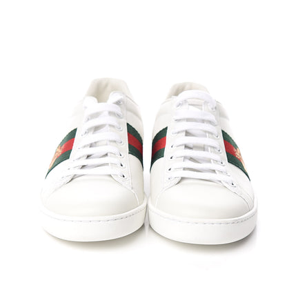 Gucci Calfskin Ayers Bee Embroidered Womens Ace Sneakers 36.5 White Green 2 of 9