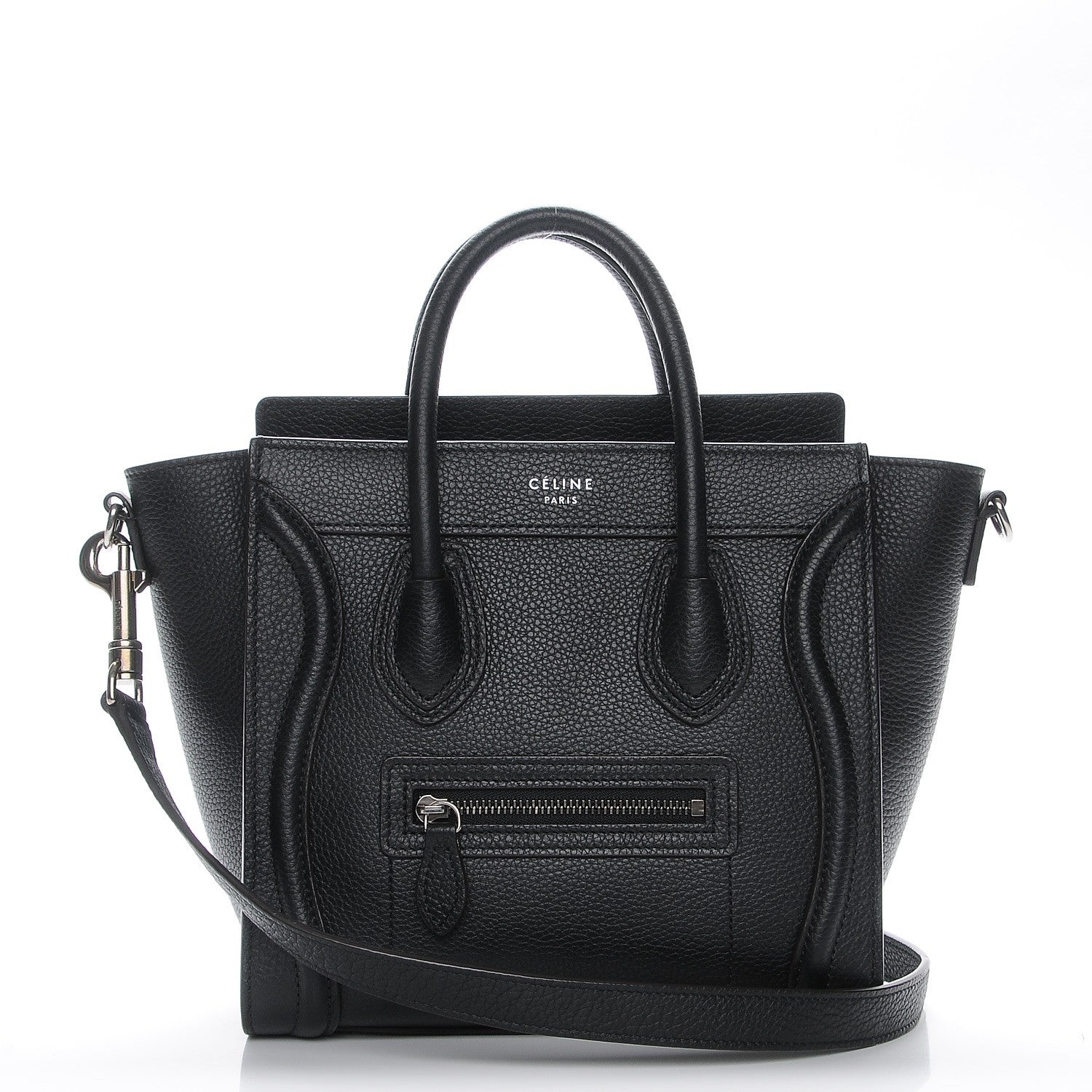 Celine Drummed Calfskin Nano Luggage Black 1 of 6