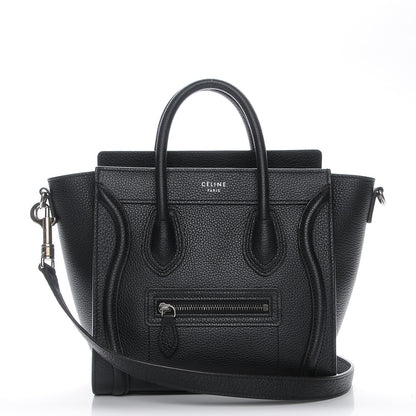 Celine Drummed Calfskin Nano Luggage Black 1 of 6