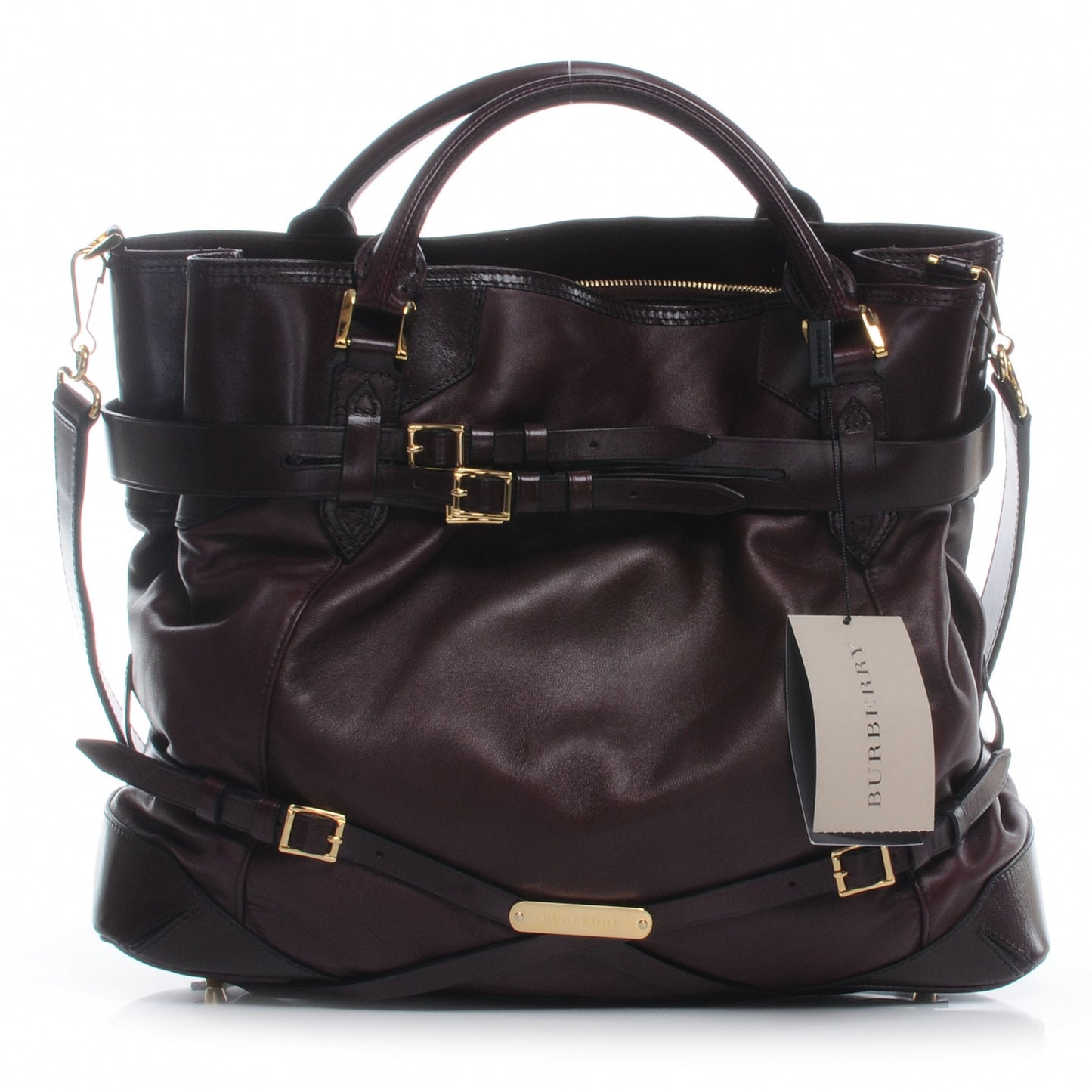 Soft Lambskin Bridle Calfskin Large Gosford Hobo Black