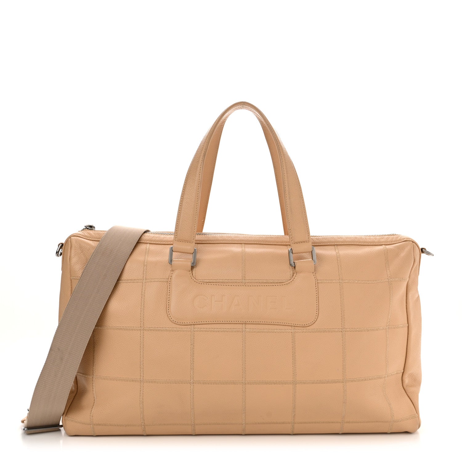 Chanel Caviar Square Stitched Large Tote Beige 1 of 19