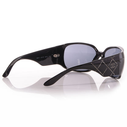 Chanel CC Quilted Swarovski Sunglasses 5080-B Black 2 of 4