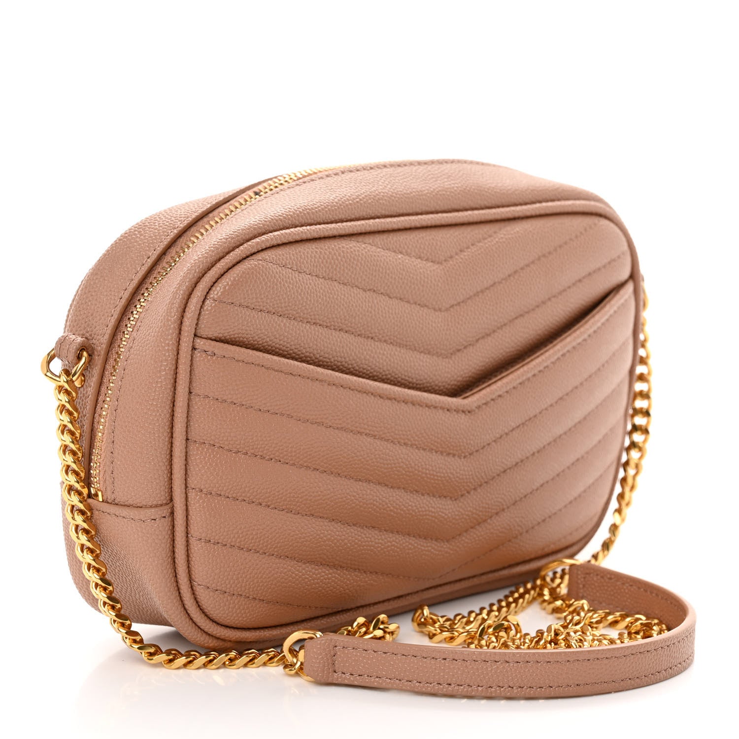 Saint Laurent Grain De Poudre Matelasse Monogram Mini Lou Camera Bag Vintage Peach 3 of 9