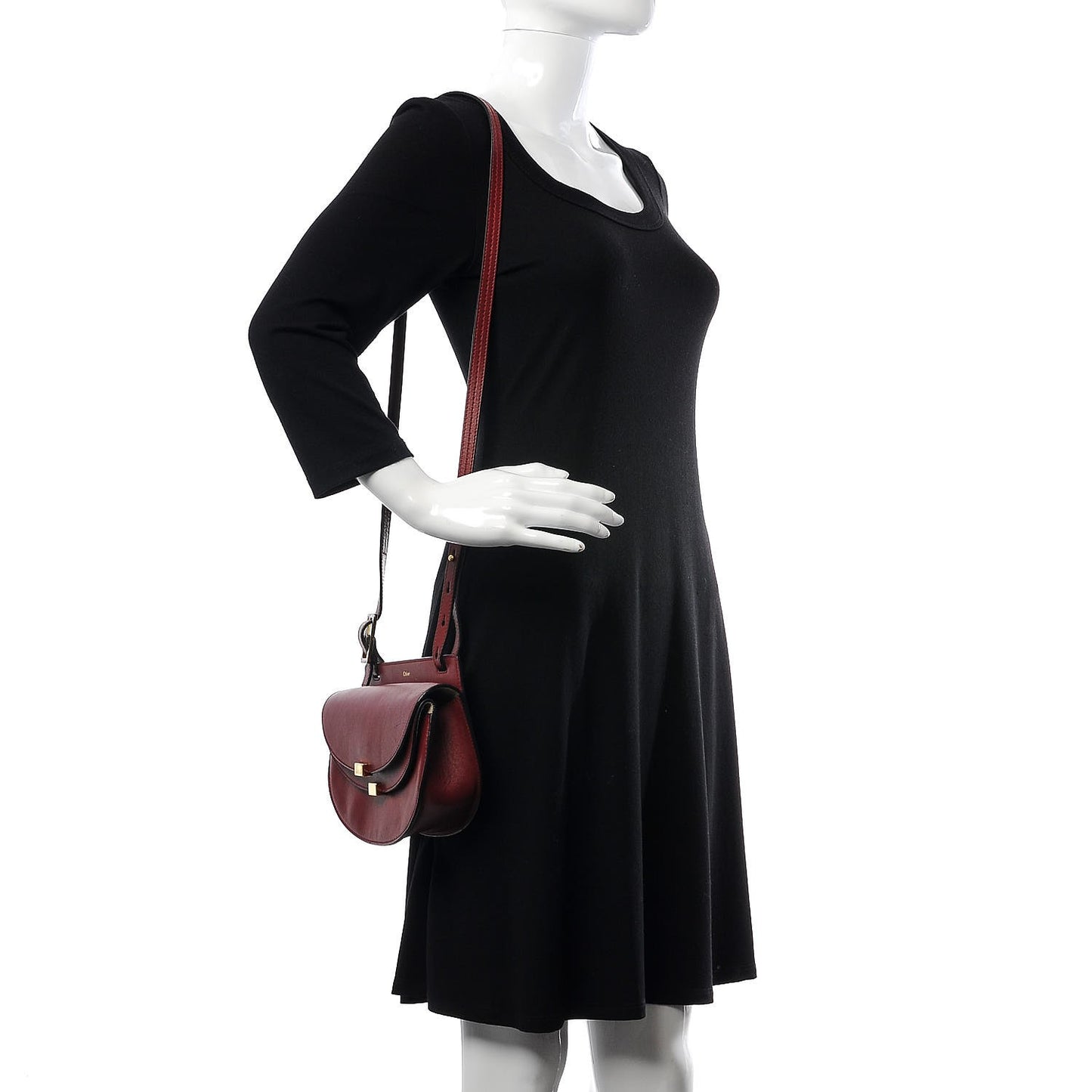 Calfskin Mini Georgia Crossbody Bag Bordeaux