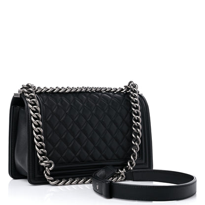 Chanel Lambskin Quilted Medium Boy Flap Black 2 of 12