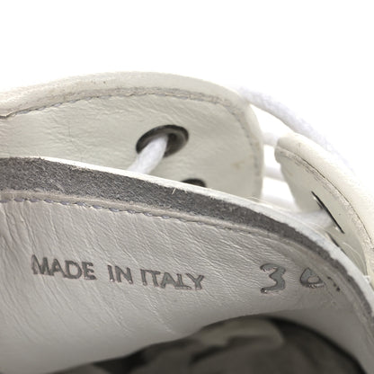 Prada Spazzolato Calzature Donna Triangle Logo 50mm Derby Loafers 36.5 White 10 of 11