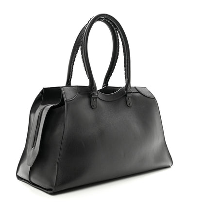 Balenciaga Grained Calfskin Neo Classic Black Hardware Large Top Handle Bag Black 2 of 9