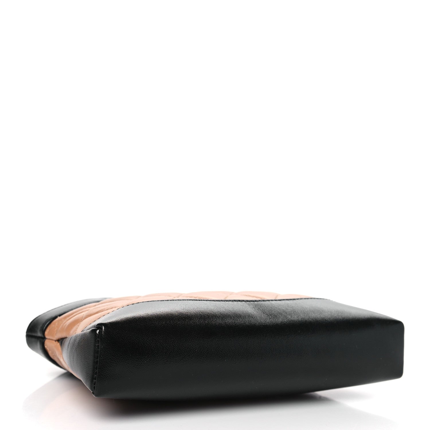 Chanel Shiny Crumpled Calfskin Quilted Nano 31 Shopping Bag Dark Beige Black 4 of 11