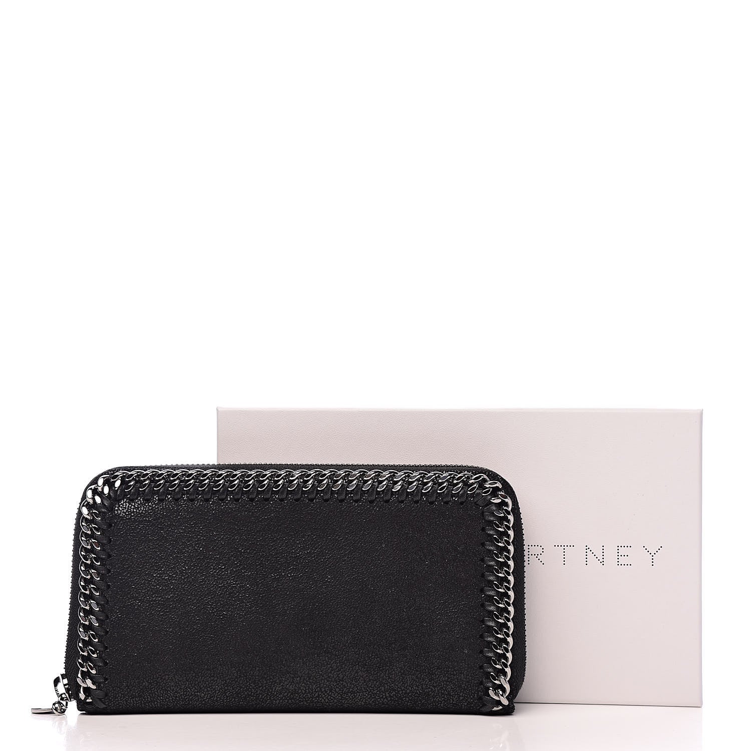 Stella McCartney Shaggy Deer Falabella Zip Around Wallet Black 7 of 7