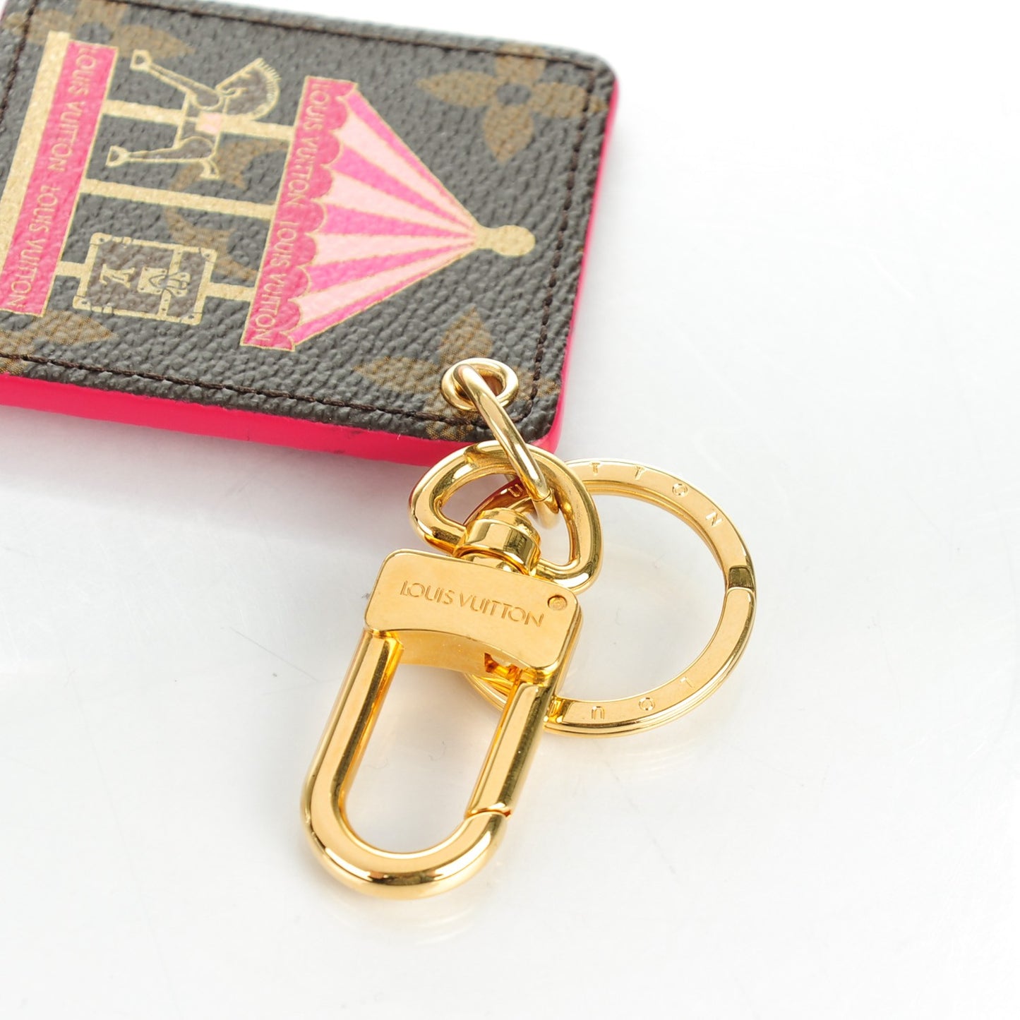 Monogram Illustre Carousel Bag Charm Key Ring Pink