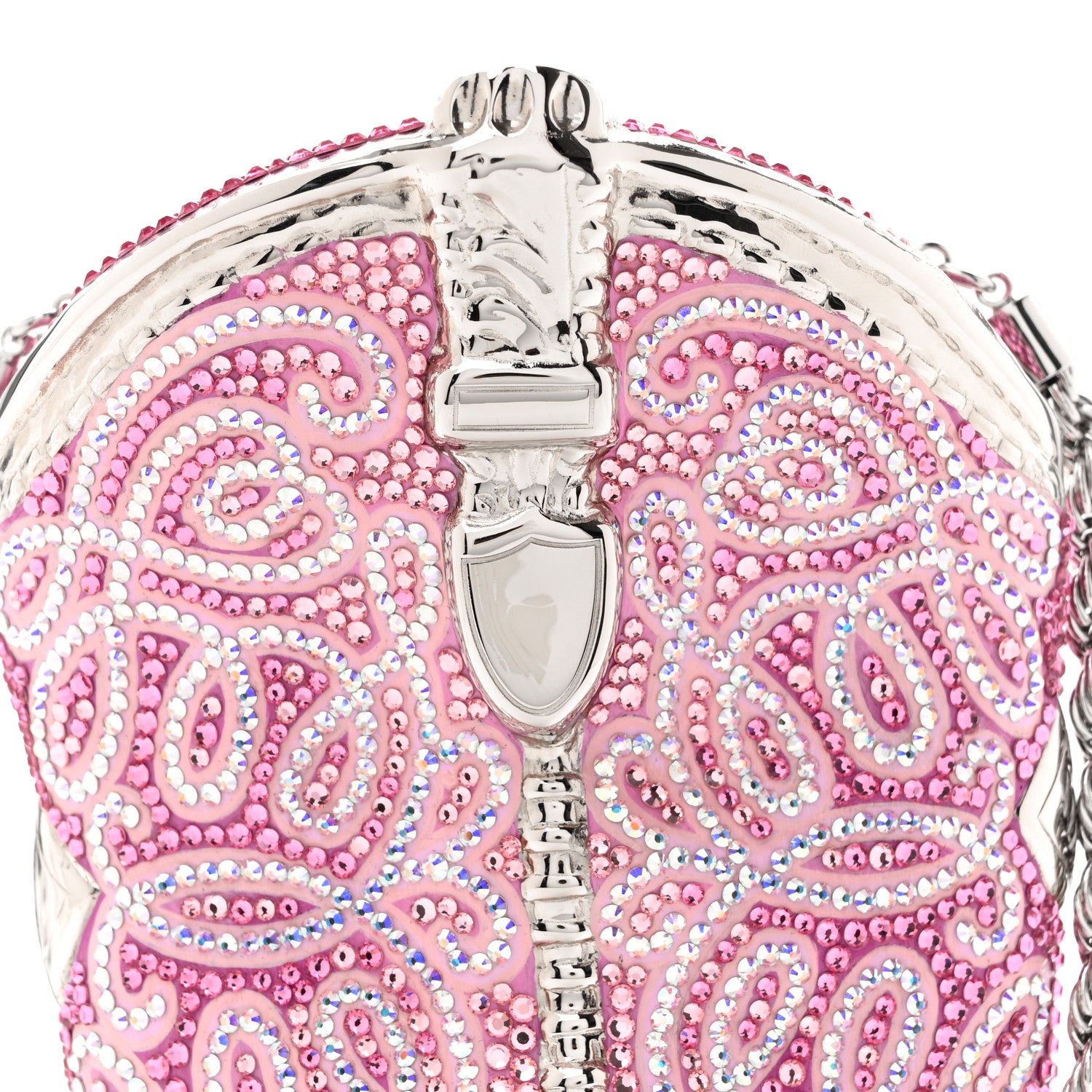Judith Leiber Swarovski Crystal Cowboy Boot Austin Minaudiere Clutch Pink 8 of 11