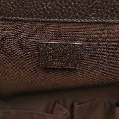 Gucci Monogram Dollar Calfskin O Drawstring Backpack Beige Ebony Testa di Moro Dark Chocolate 6 of 9