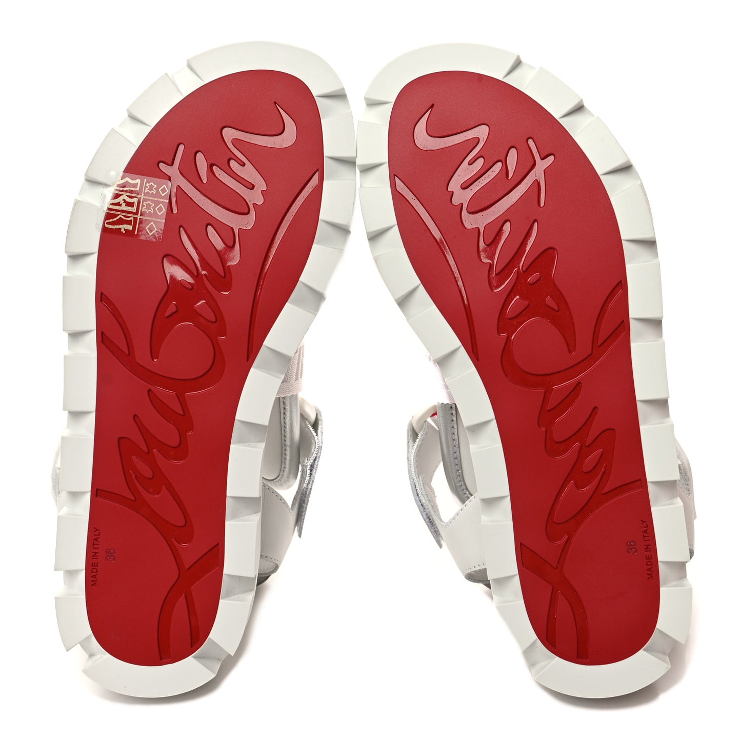 Calfskin Velcrissimo Flat Sandals 36 Blanco Silver