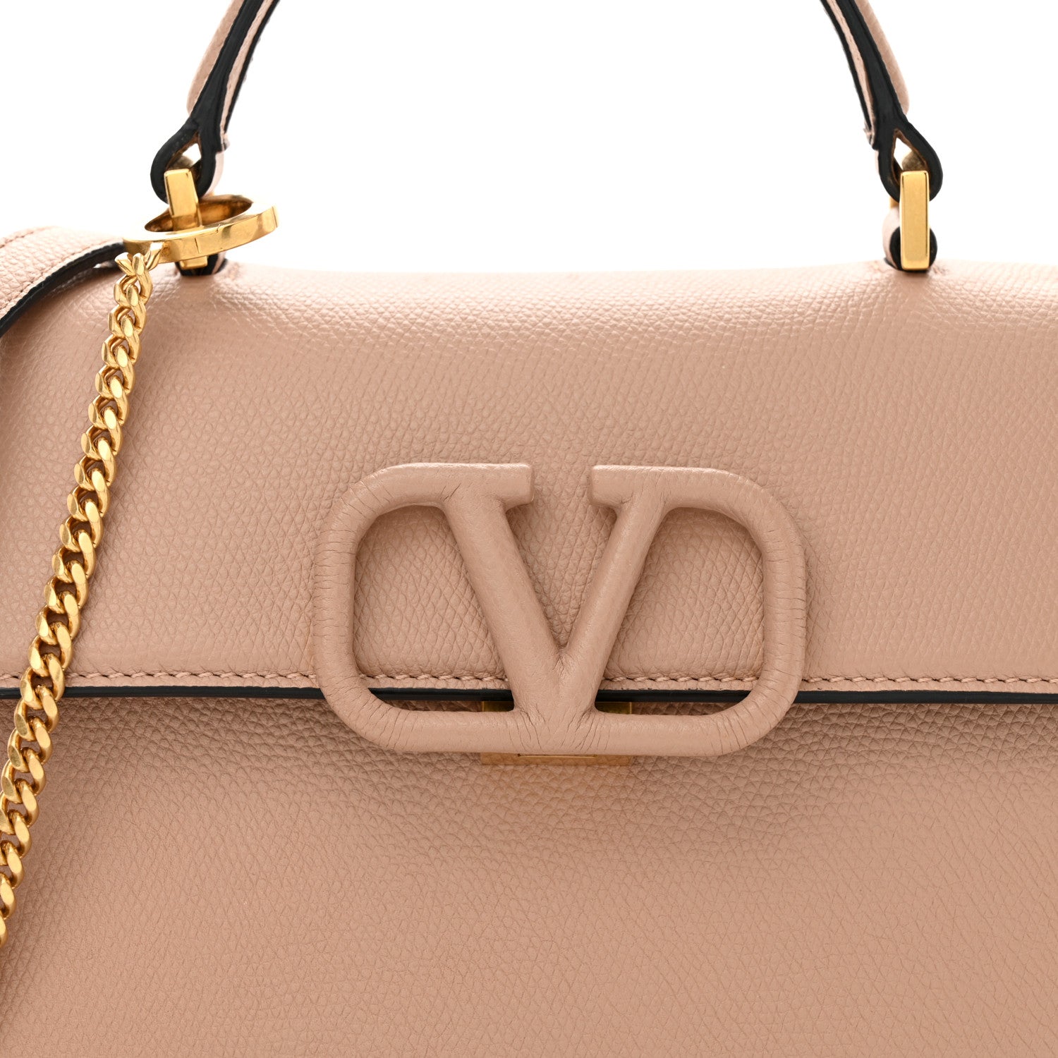 Valentino Garavani Grainy Calfskin Small VSling Top Handle Bag Poudre 7 of 9