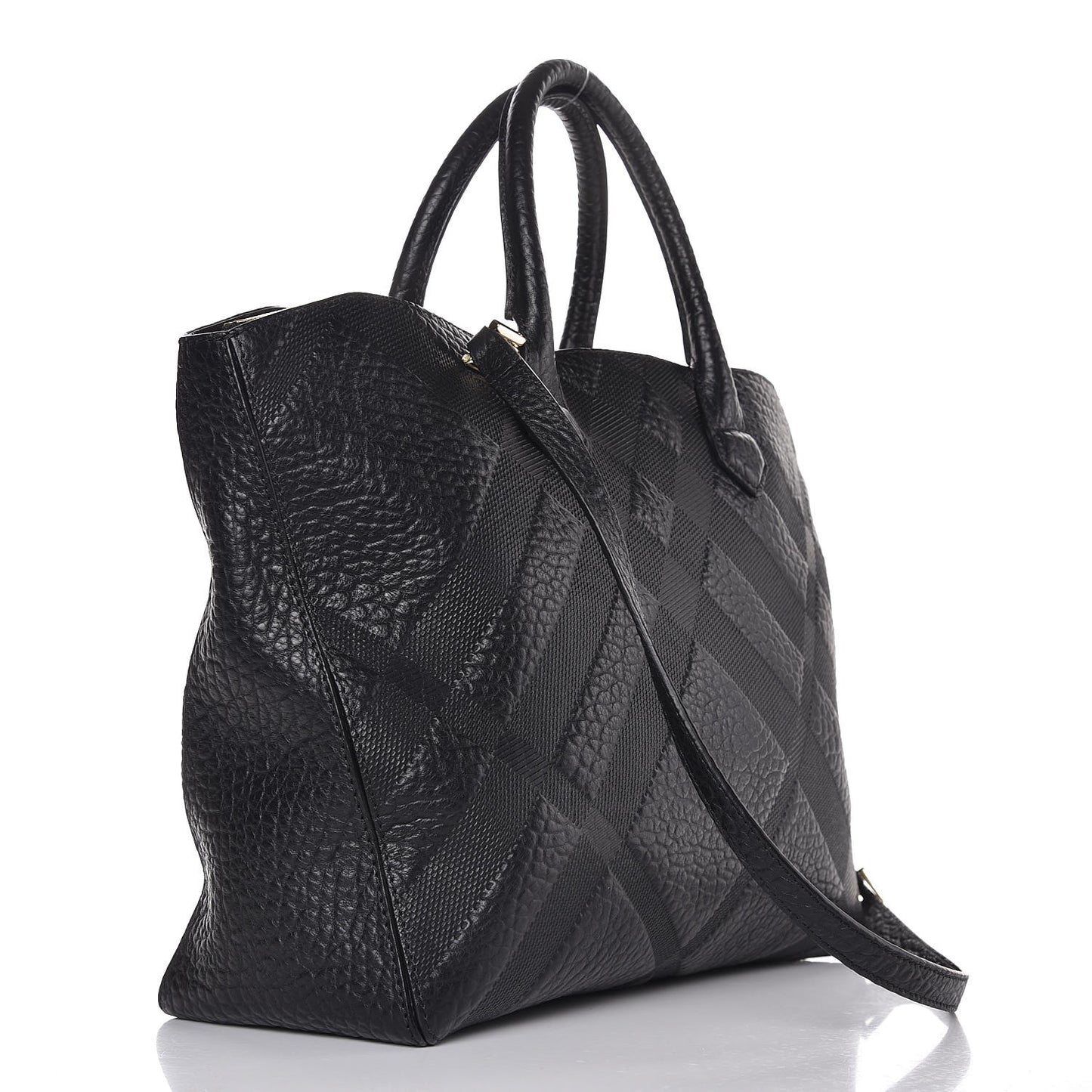 Heritage Grain Check Embossed Medium Dewsbury Tote Black