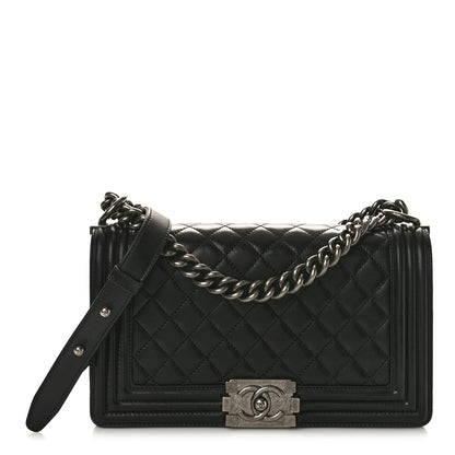 Chanel Lambskin Quilted Medium Boy Flap Black 1 of 10