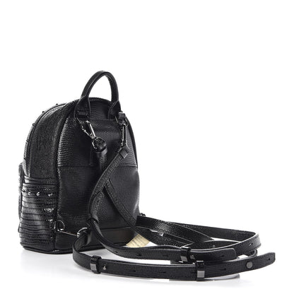 MCM Crocodile Swarovski Crystal Mini Bebe Boo Backpack Black 3 of 10