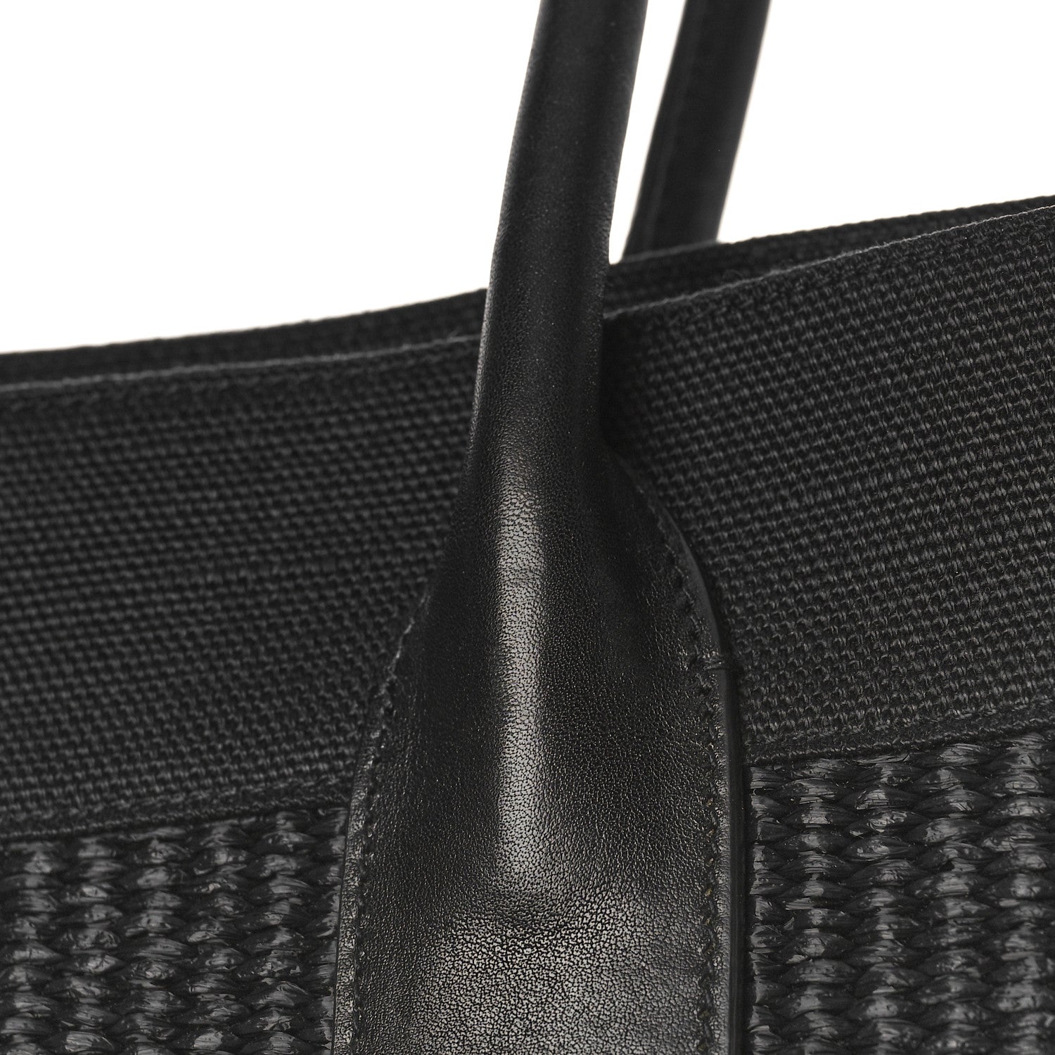 Saint Laurent Raffia Linen Calfskin Rive Gauche Tote Black 9 of 9