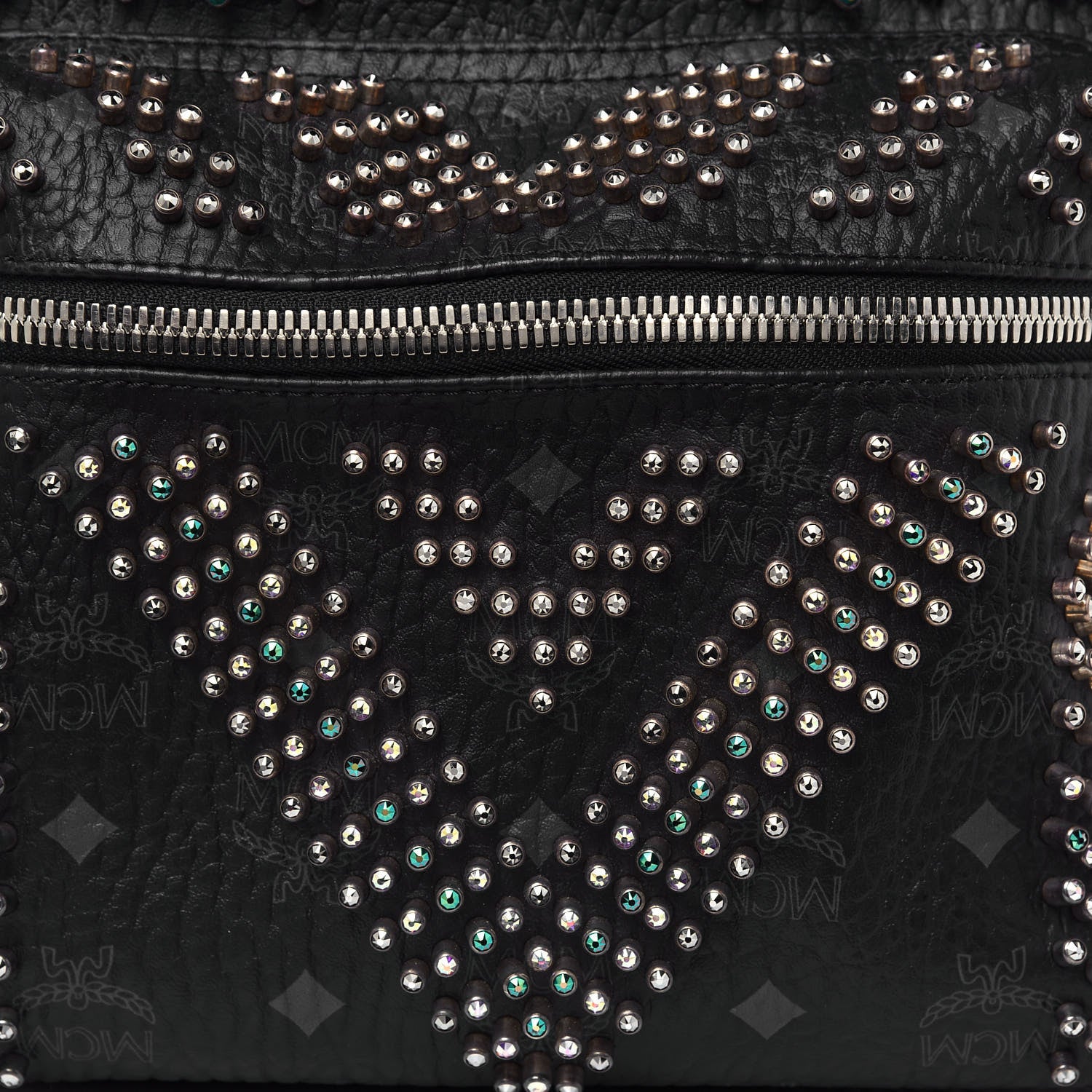 MCM Visetos Studded Small Crystal Backpack Black 6 of 10