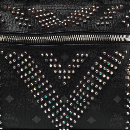 MCM Visetos Studded Small Crystal Backpack Black 6 of 10