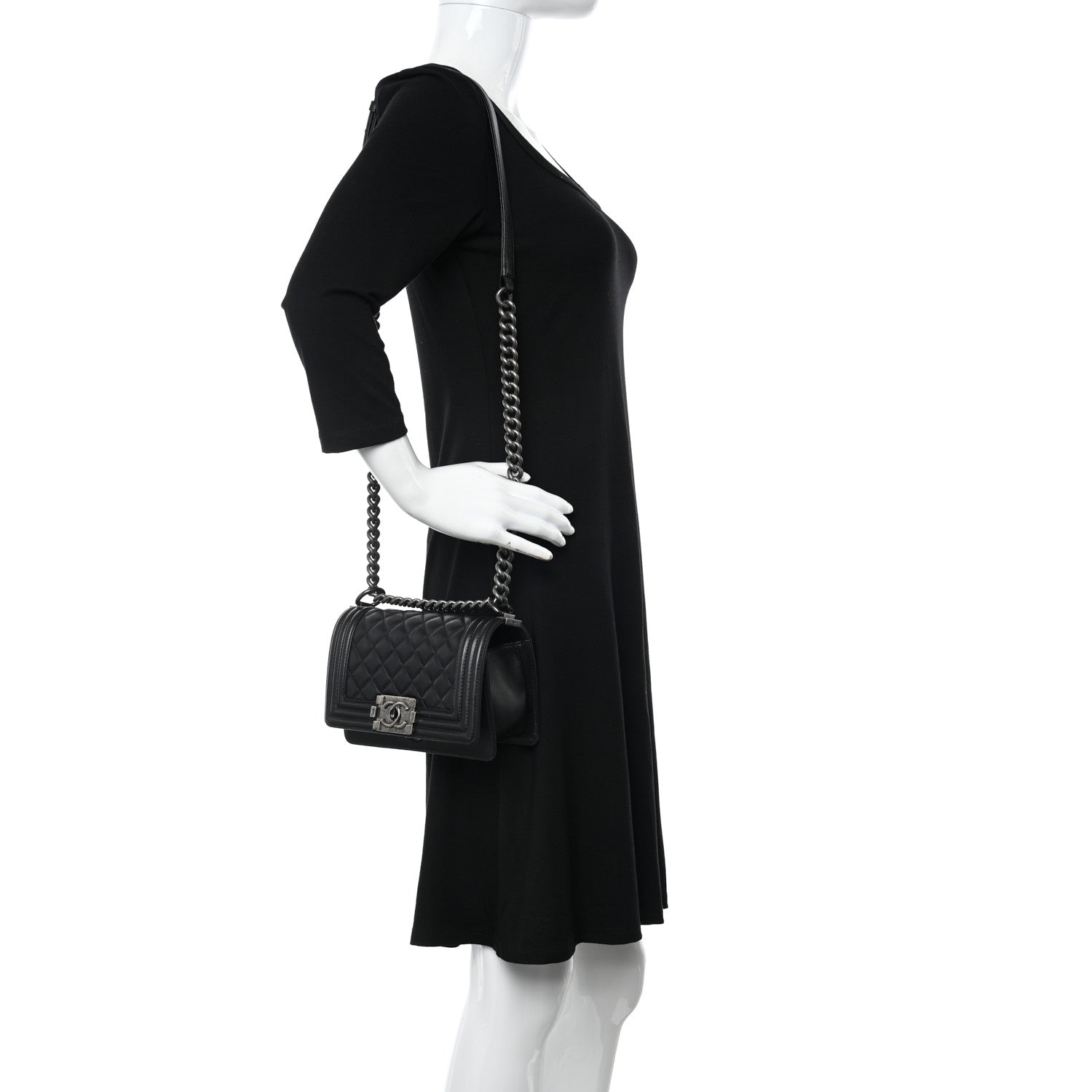 Chanel Lambskin Quilted Small Boy Flap Black 2 of 10