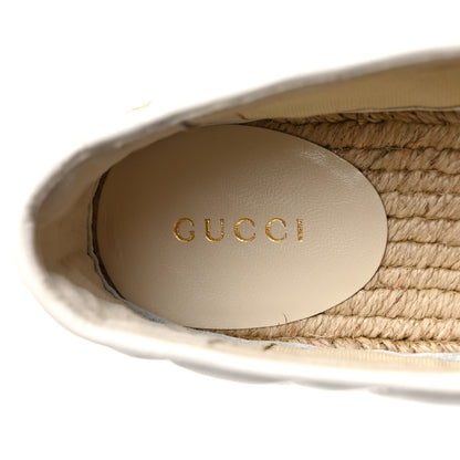 Gucci Nappa Matelasse GG Pilar Flatform Lace-Up Espadrilles 39 Great White 7 of 9