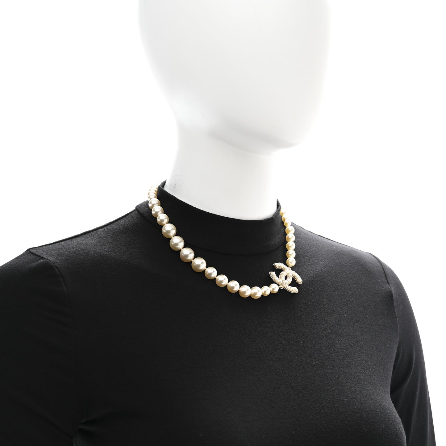 Pearl CC 100th Anniversary Necklace Light Gold