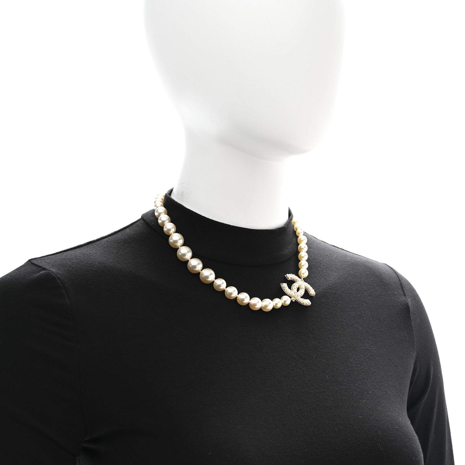 Chanel Pearl CC 100th Anniversary Necklace Light Gold 2 of 7