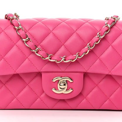 Chanel Lambskin Quilted Mini Rectangular Flap Fuchsia 13 of 20