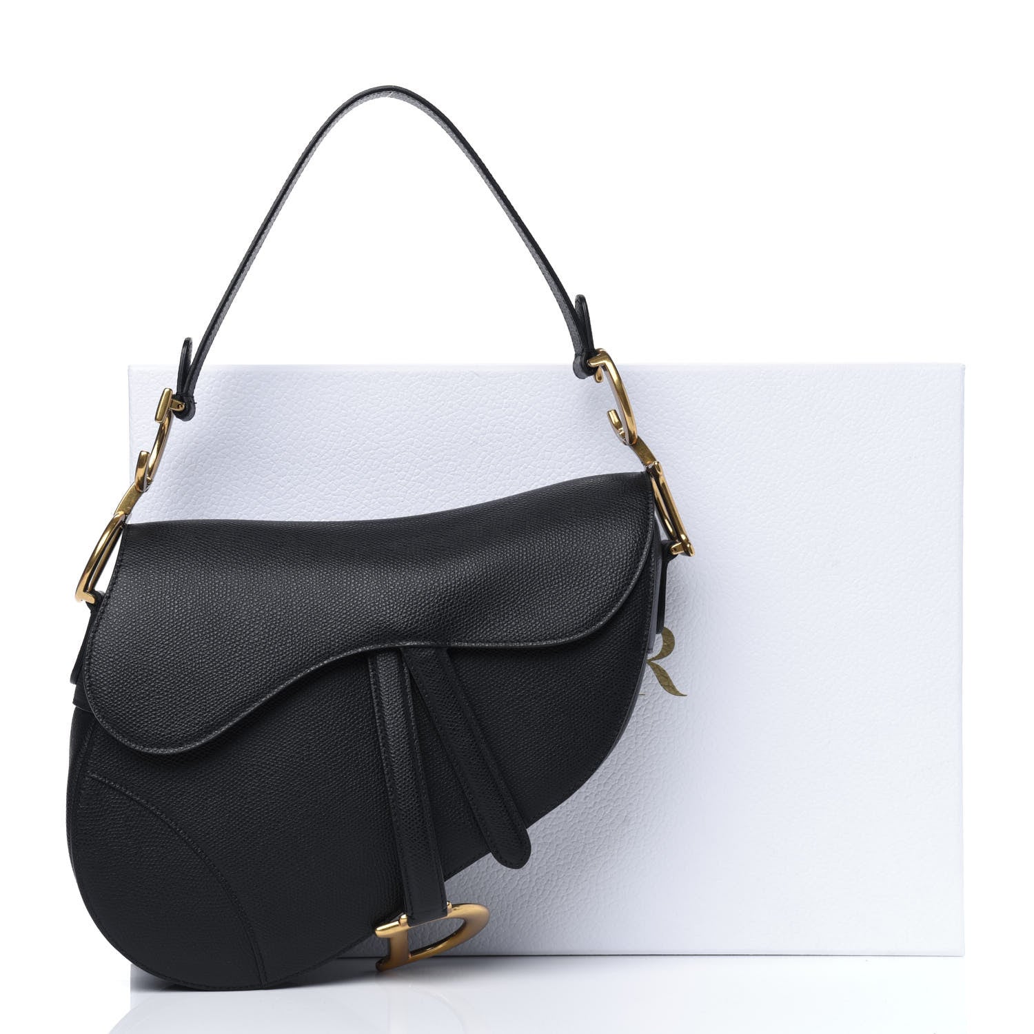Christian Dior Grained Calfskin Saddle Bag Black 12 of 12