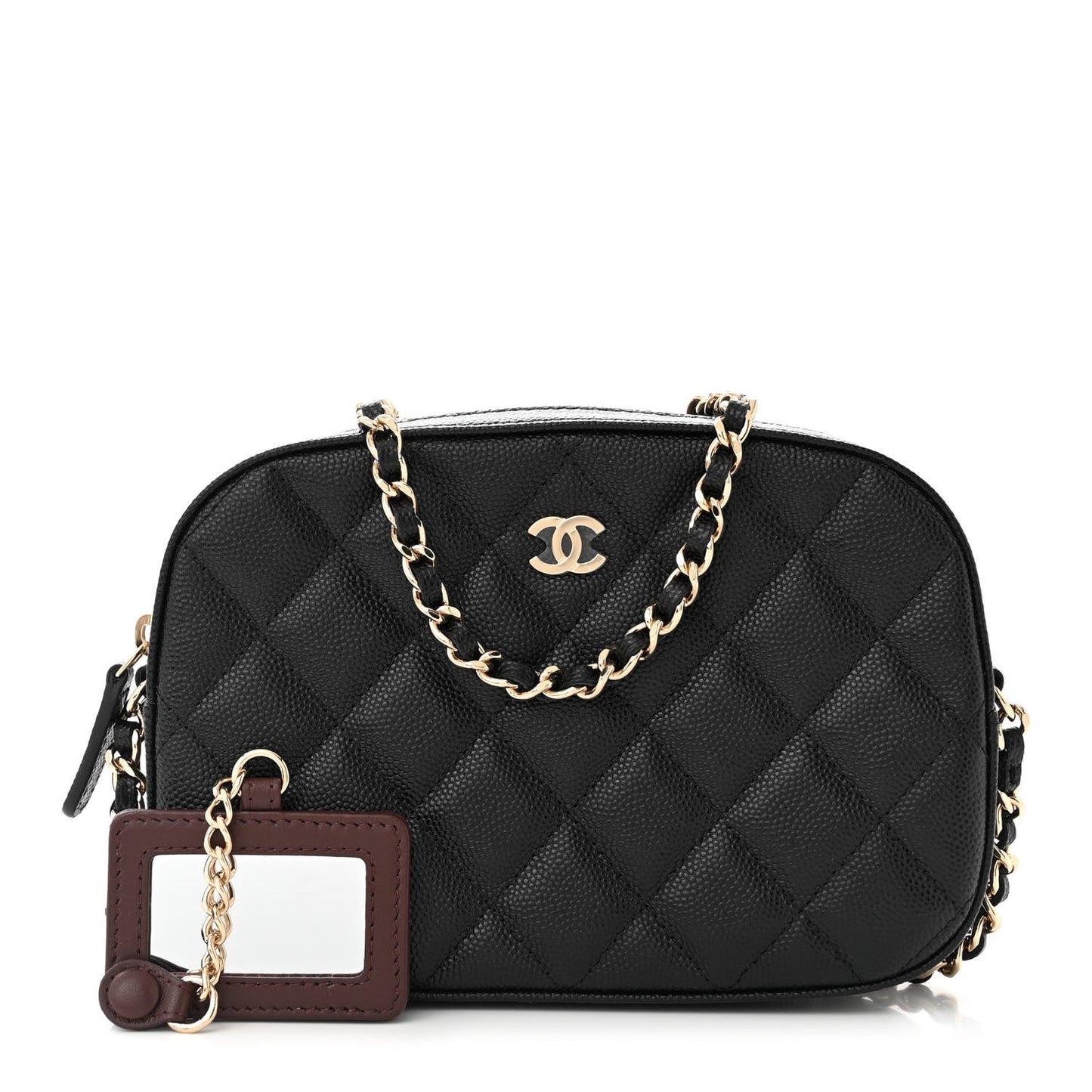 Caviar Quilted Vanity With Chain Black