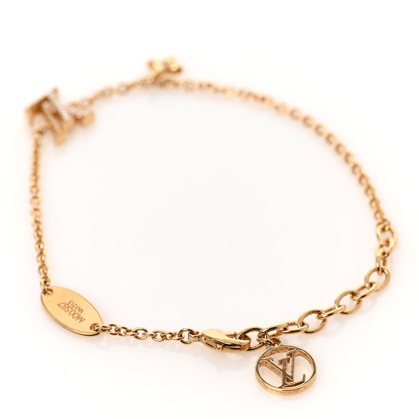 Metal Crystal LV Iconic Bracelet Gold