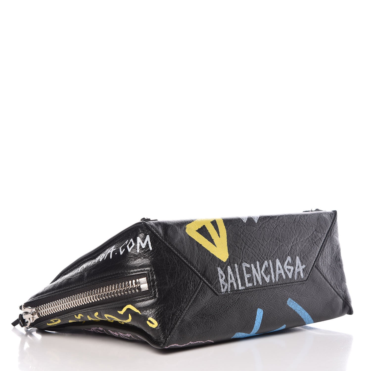 Balenciaga Agneau Graffiti Papier A6 Zip Around Tote Black 4 of 9