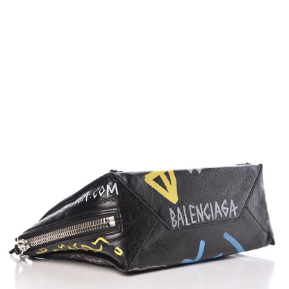 Balenciaga Agneau Graffiti Papier A6 Zip Around Tote Black 4 of 9