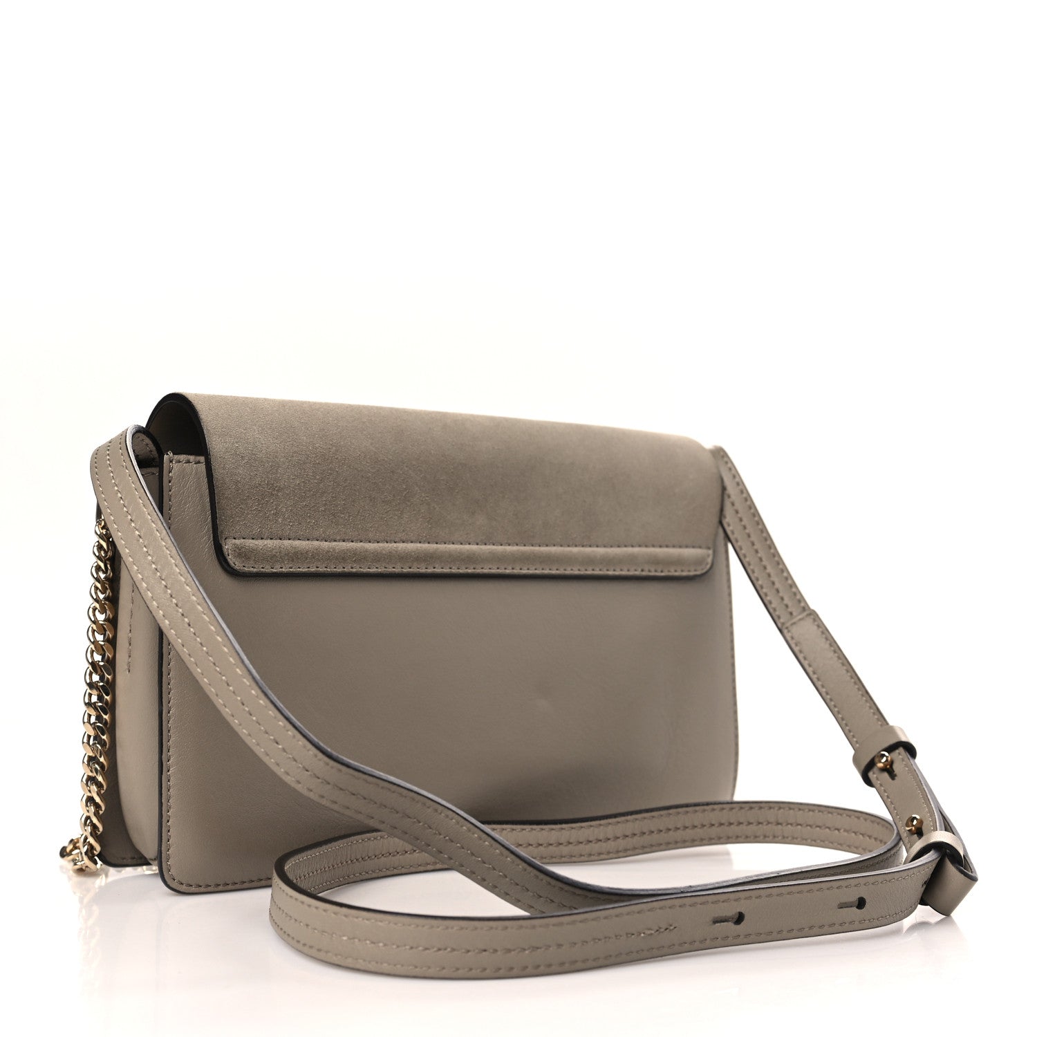 Chloe Suede Calfskin Small Faye Shoulder Bag Motty Grey 3 of 9