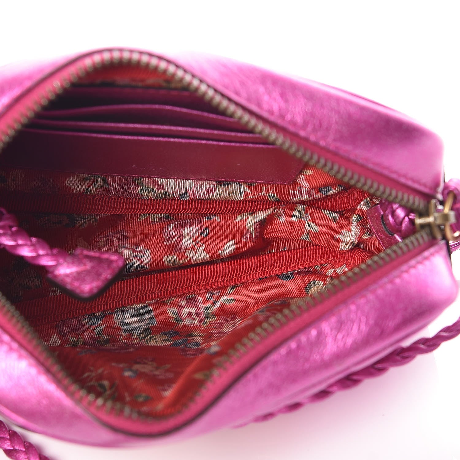Gucci Laminated Nappa Trapuntata Mini Zumi Shoulder Bag Fuxia 5 of 9