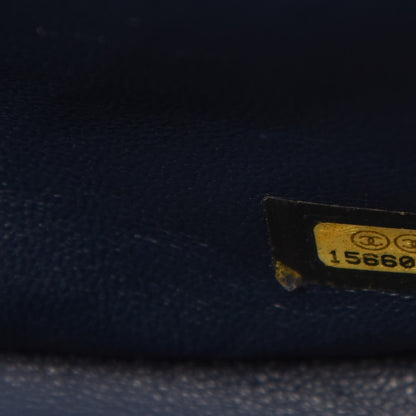 Chanel Caviar Quilted Jumbo Double Flap Dark Blue 12 of 13