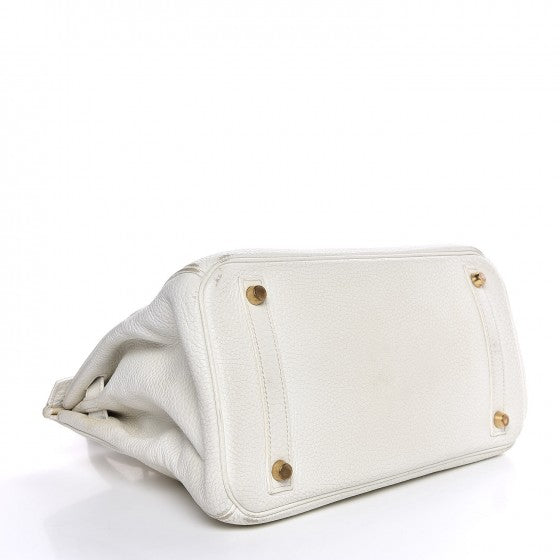 Taurillon Clemence Birkin 30 White