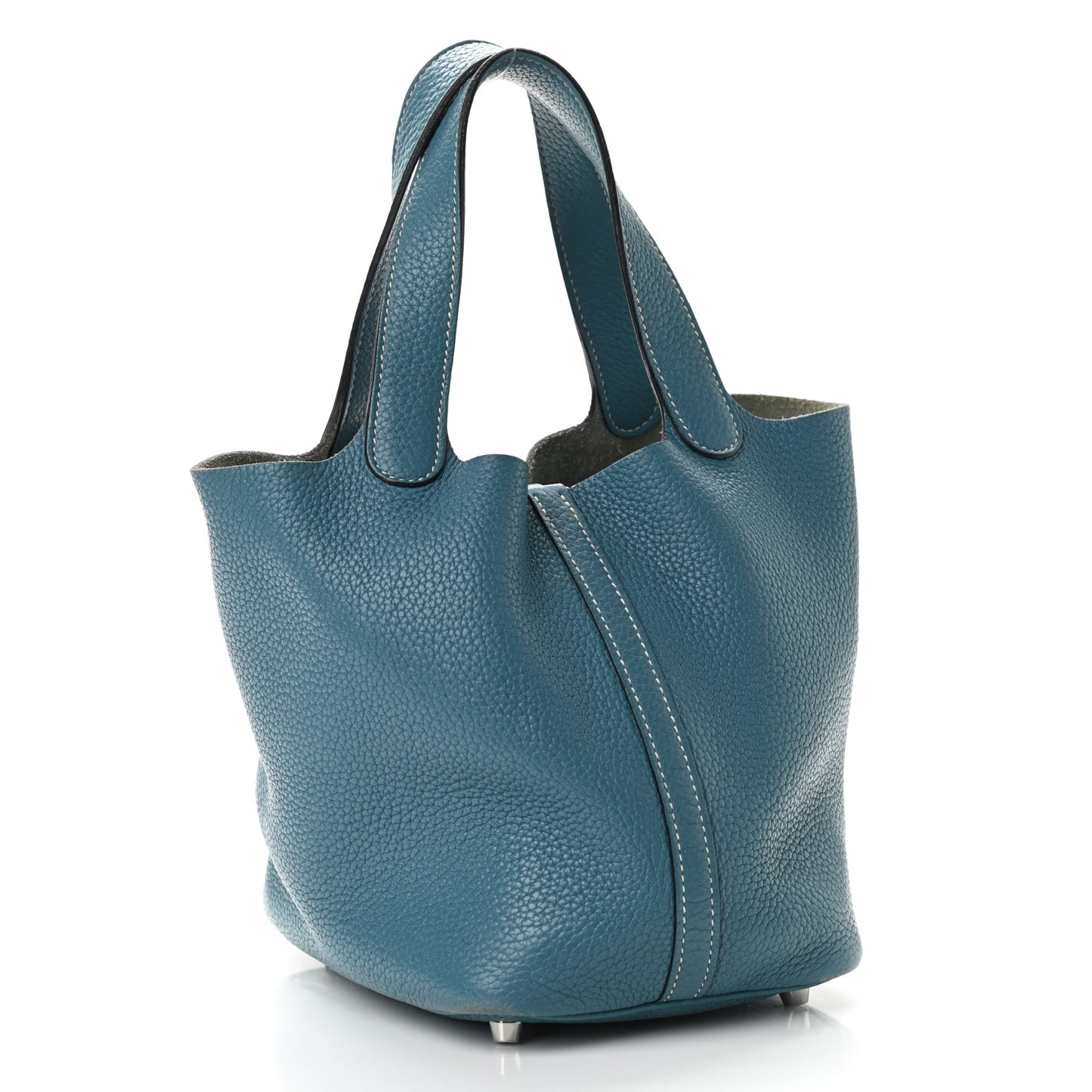 Taurillon Clemence Picotin Lock 18 PM Blue Jean