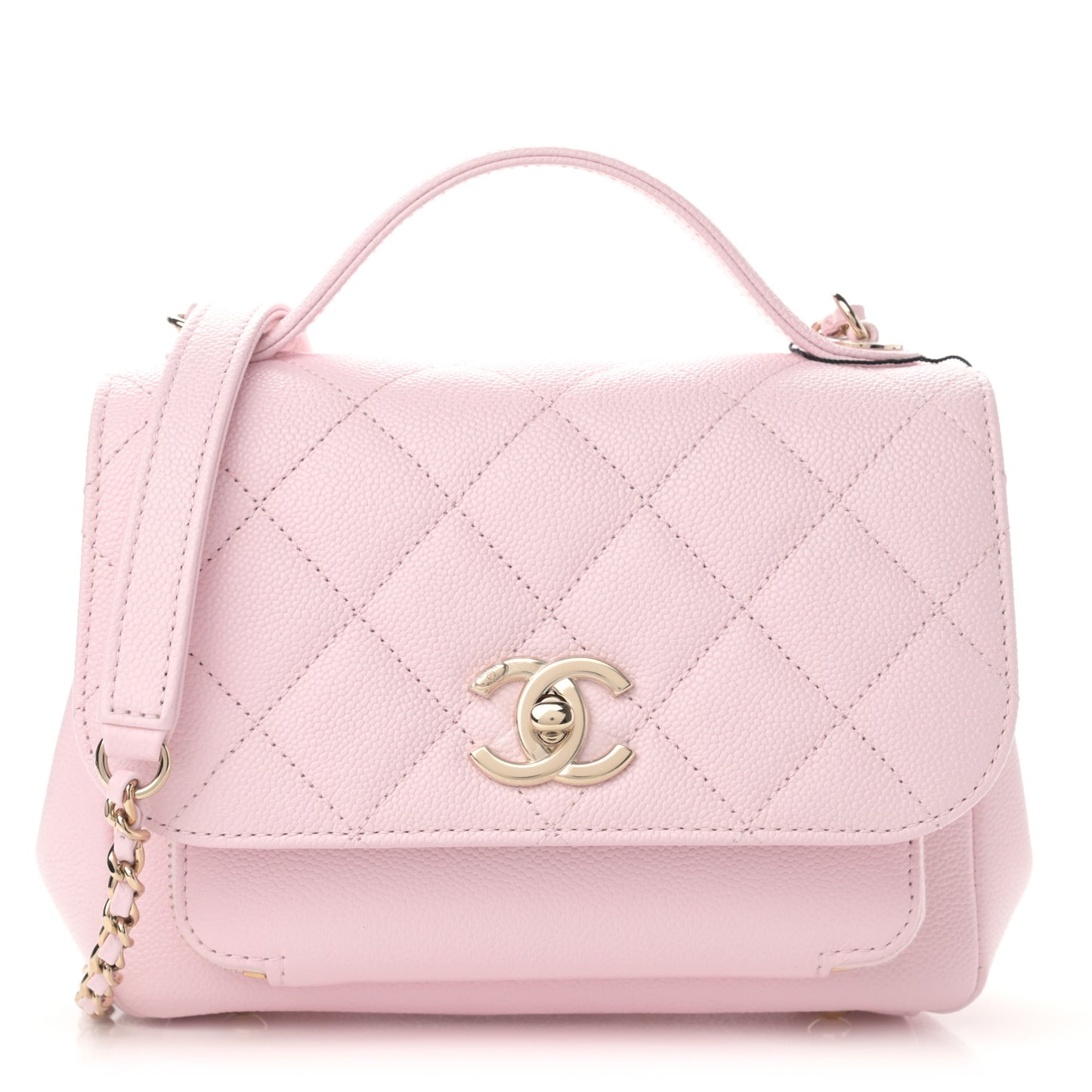 Caviar Quilted Small Business Affinity Flap Light Pink