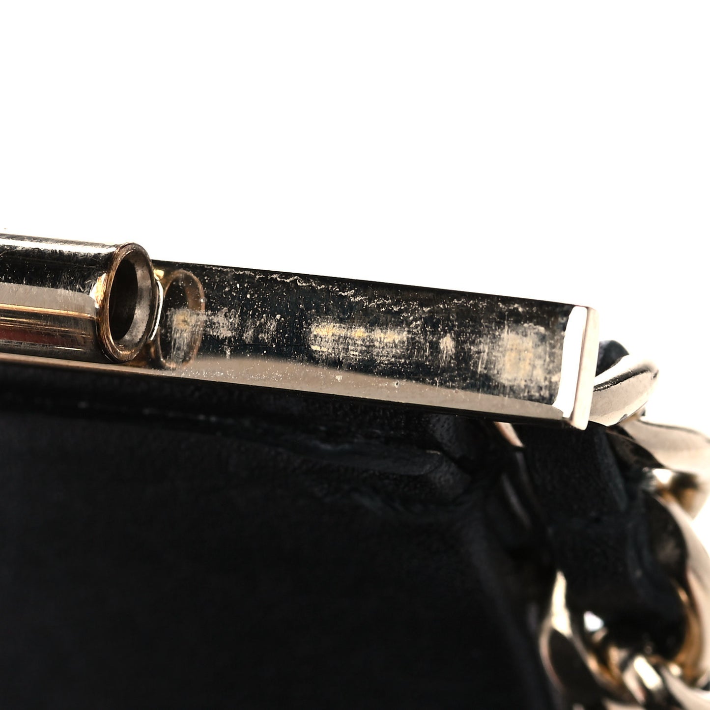 Lambskin Chain CC Cuff Black Gold