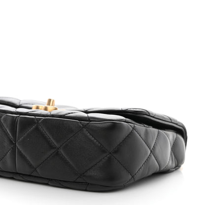 Chanel Lambskin Quilted Small Lacquered Chain Flap Black 10 of 11
