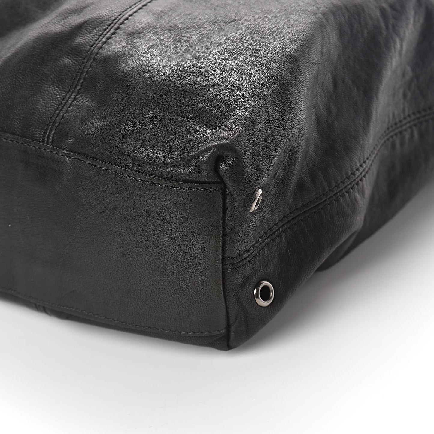 Calfskin Cinch Cord Shoulder Bag Black